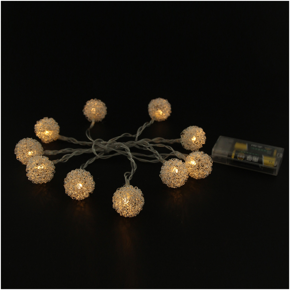 Metal LED Color Ball Pendant Decorative Light String Holiday Decoration