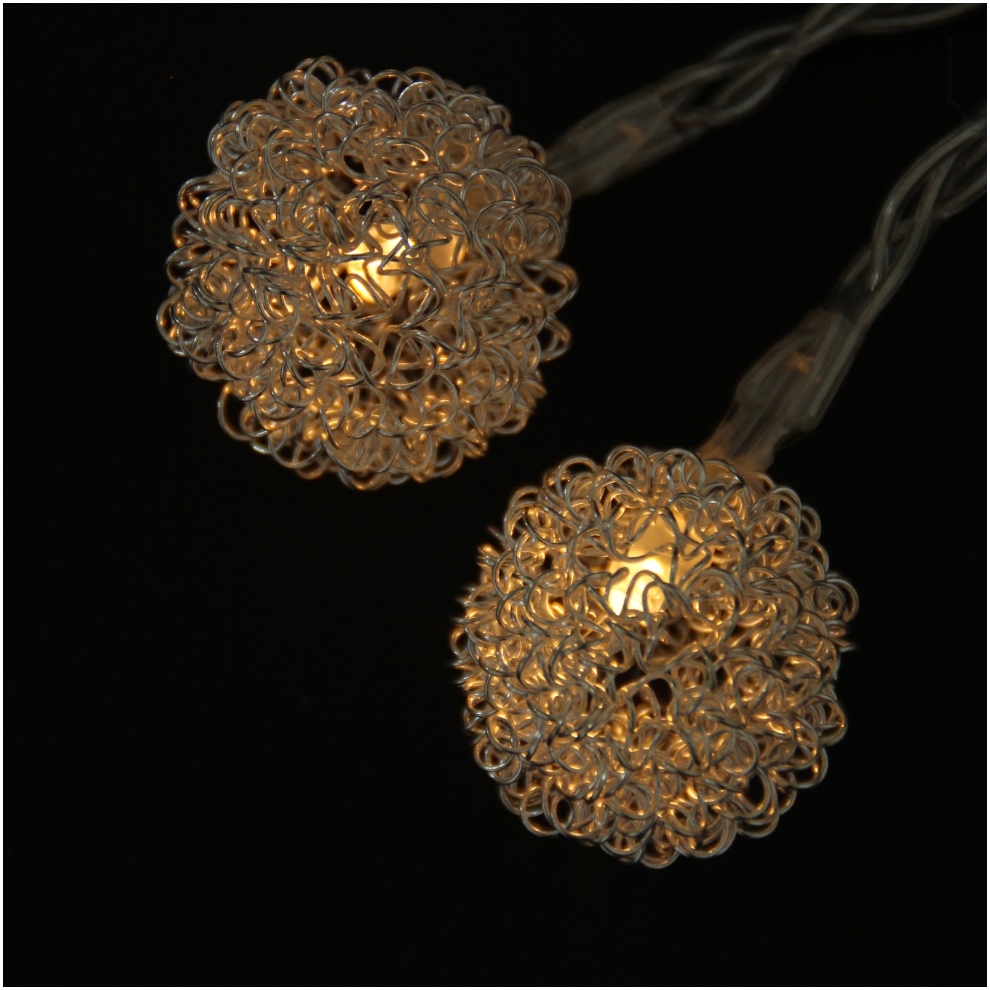 Metal LED Color Ball Pendant Decorative Light String Holiday Decoration