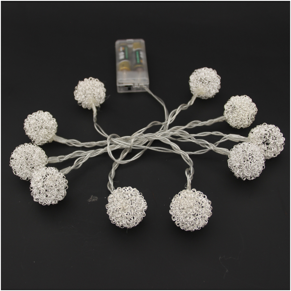 Metal LED Color Ball Pendant Decorative Light String Holiday Decoration