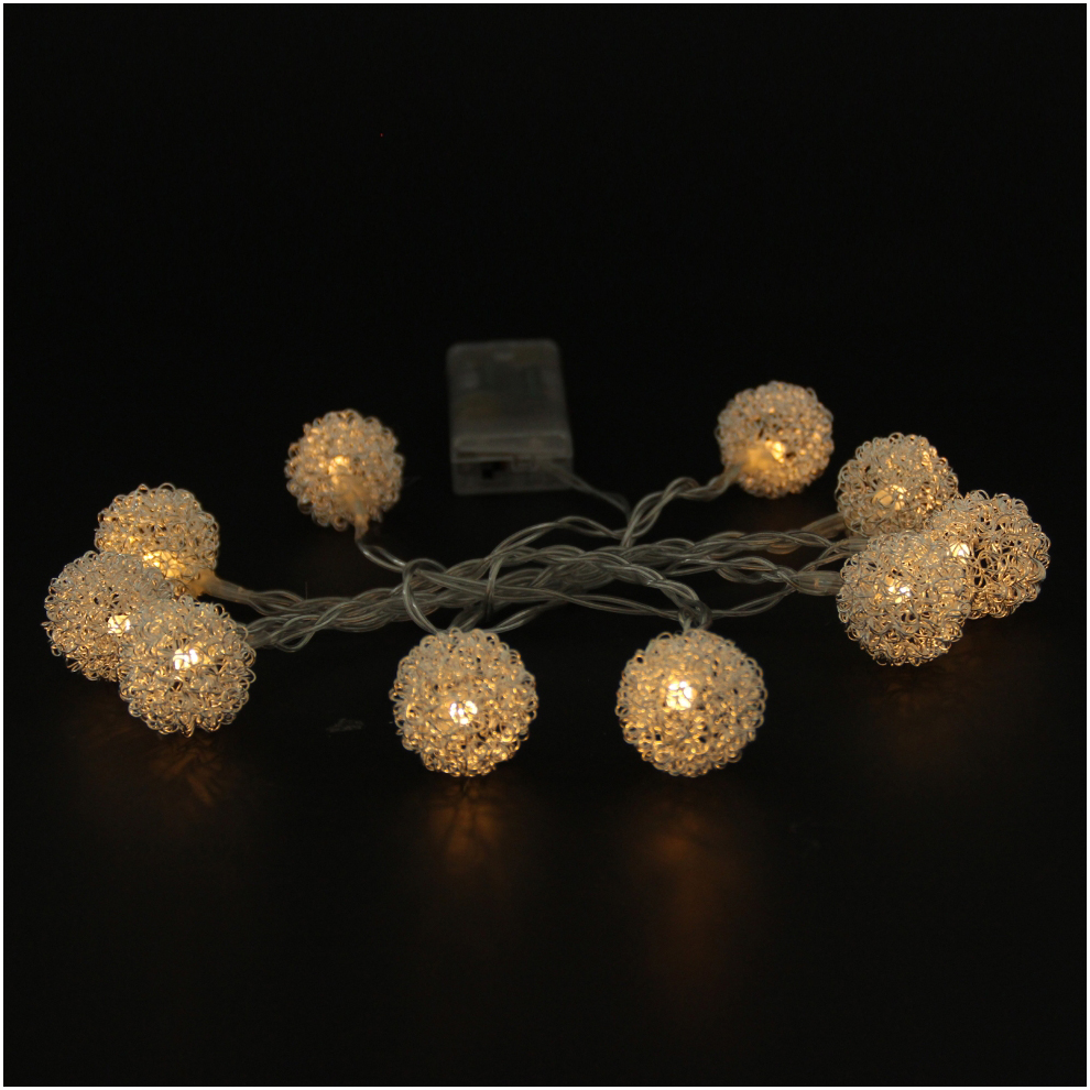 Metal LED Color Ball Pendant Decorative Light String Holiday Decoration