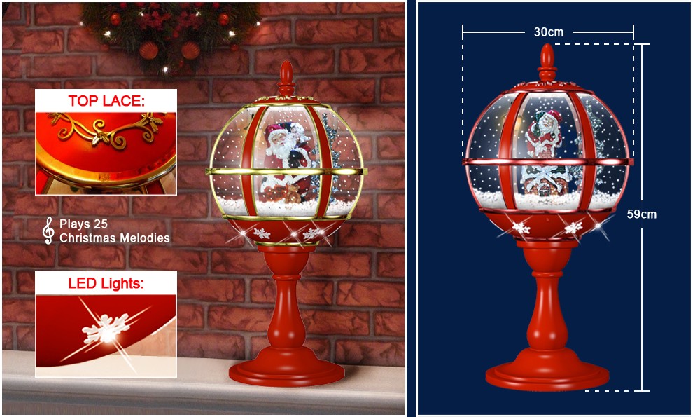 Lt B Rs Christmas Tree And Santa Claus Decoration Tabletop Lamp