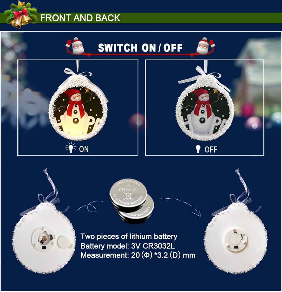 New Design Christmas Gift Glass LED Ornament