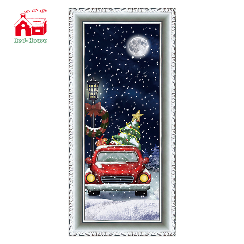 (WP080CR-RJG)Decorative Engraved Wall Plaque with Car and Lighting inside for Wholesale