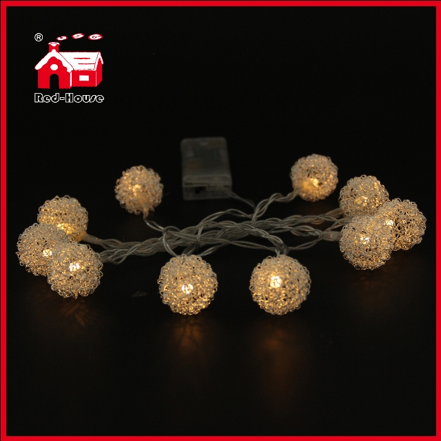 Metal LED Color Ball Pendant Decorative Light String Holiday Decoration