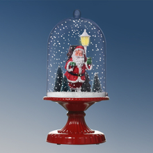 (G17D-R) New Design Snowing Christmas Decoration Plastic Cloche with Santa and Light