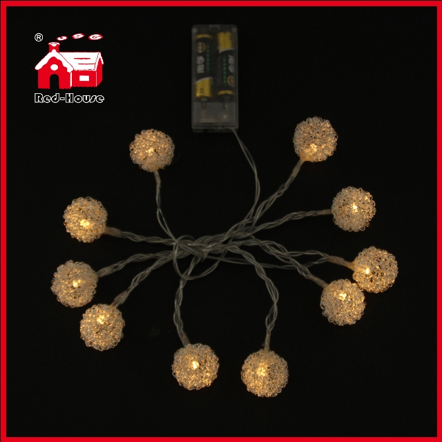 Metal LED Color Ball Pendant Decorative Light String Holiday Decoration