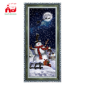 (WP080S1-GSG)Christmas Wall Plaque with Plastic Frame and Led Lighting