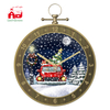 2019 New Design of Snowing Christmas Decoration Wall Clock with Led Light