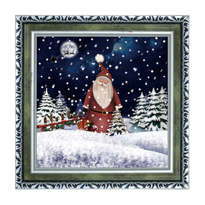 (WP038ST4-GSG) Snowing Wood Wall Plaque with Picture Frame for Grandparents