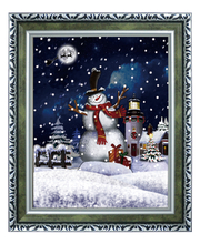 (WP046S1-GSG) Hot Selling Christmas Item with Happy Snowman inside for Door Decoration