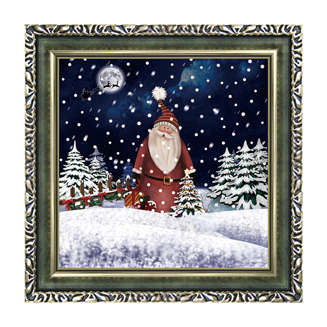 (WP038S1-WSW) Snowing Wall Art Christmas Gifts with Different Designs Inside and Music for House Decorating