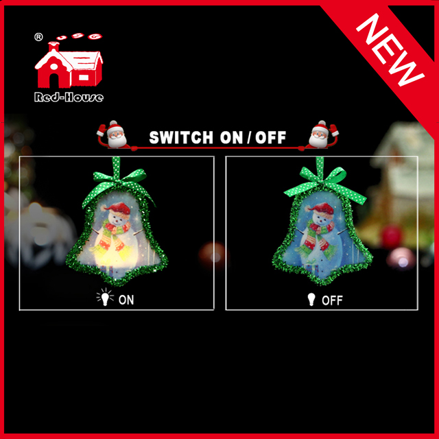 Custom Christmas Hanging Bell Shape Hanging Ornament