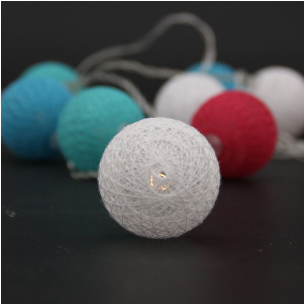 Cotton Ball Light String Christmas Light Holiday Decoration Ball String Light