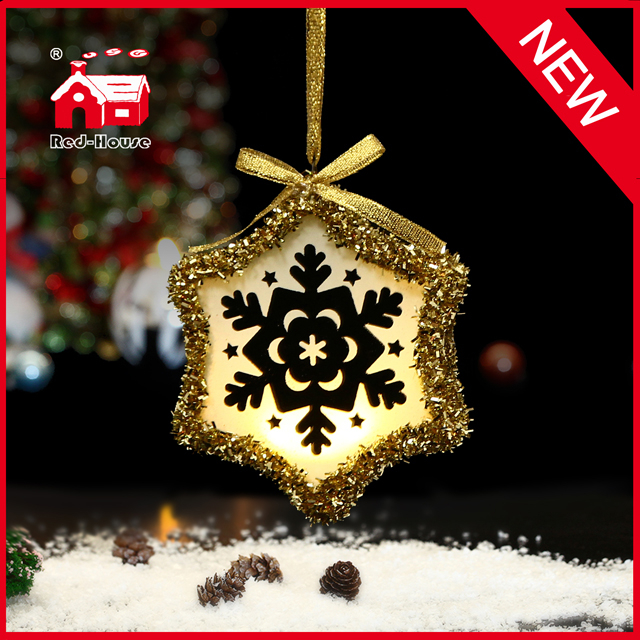 Holiday Decoration Glass LED Hanging Snowflake