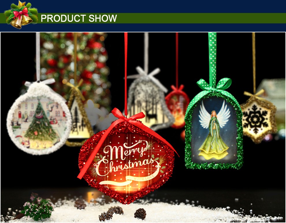 Customized Spade Shape Handmade LED Christmas Ornament