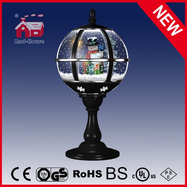 (LT30059H-HS00) Tabletop Snow Globe Lamp with LED Lights for Christmas