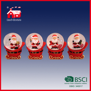 Christmas Glass Snow Ball Santa Claus Doll Inside with LED Lights Water Ball