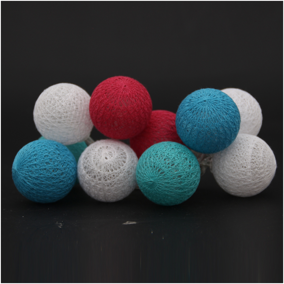 Cotton Ball Light String Christmas Light Holiday Decoration Ball String Light