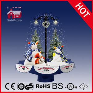 (118030U075-3S-BS) Snowing Christmas Decorations with Umbrella Base