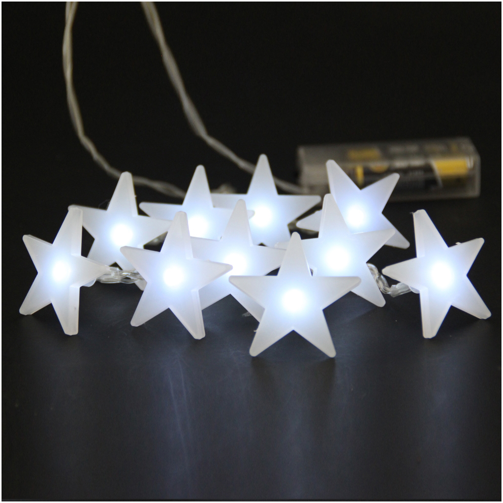 LED Star Battery Light White Star Pendant Customized 10L Battery Christmas Light
