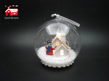 Christmas Decorative Hanging Led Lights Snow Globe with Snowman And Snow Flake Scene