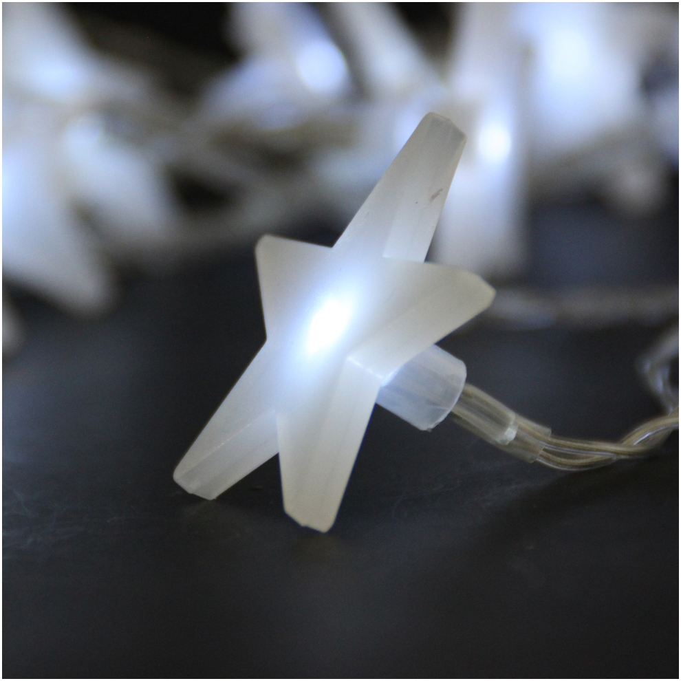 LED Star Battery Light White Star Pendant Customized 10L Battery Christmas Light
