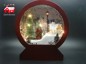 Christmas Arch Shape Glass Decoration with Lighting And Musical scene by different color