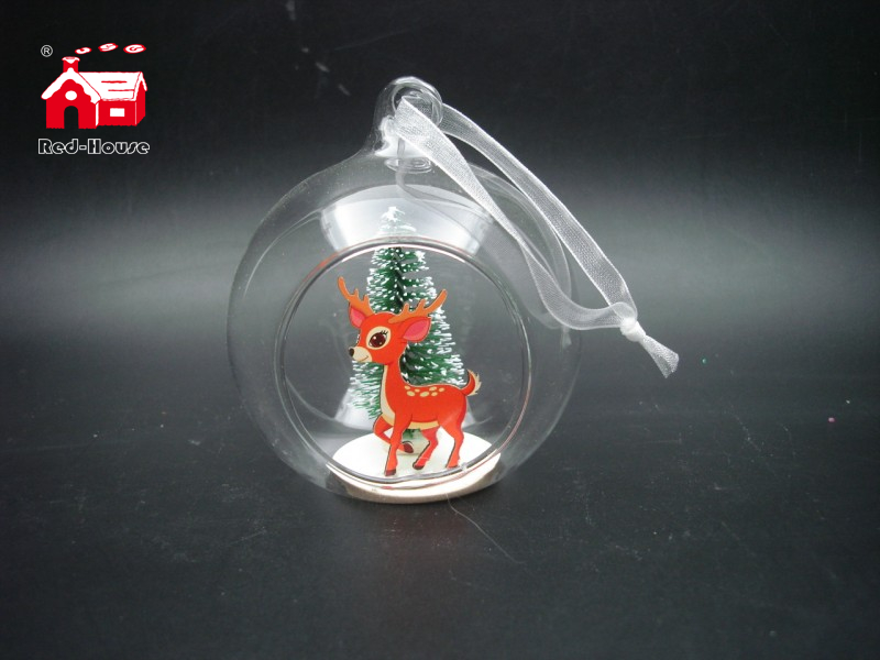 Christmas Decorative Glass Hanging Toys with Christmas Ornaments inside From Christmas Decoration Supplies