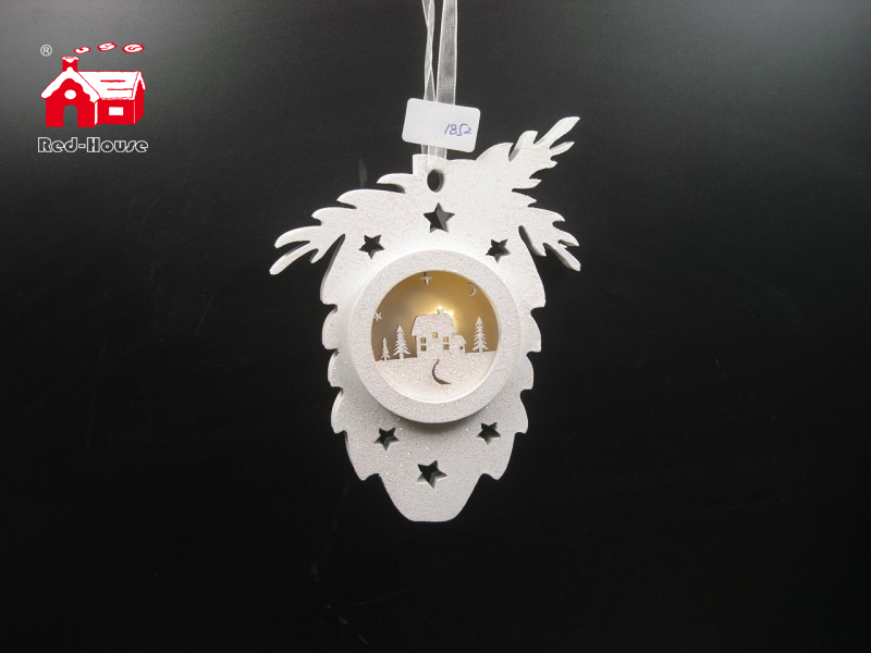 Christmas Decorative Fruit Shape Hanging Led Light with Nativity Scene Made by Plastic From Christmas Decoration Supplies