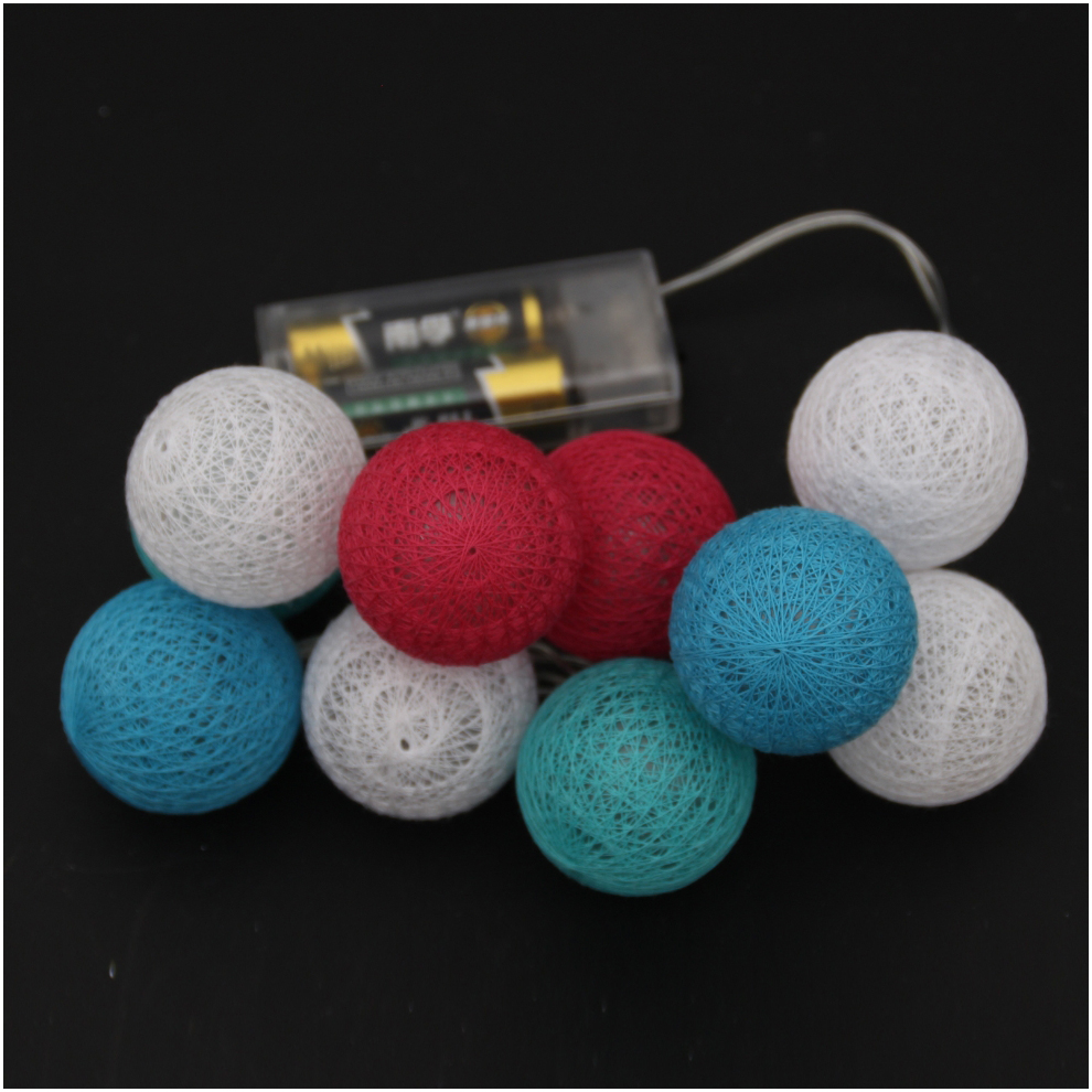 Cotton Ball Light String Christmas Light Holiday Decoration Ball String Light