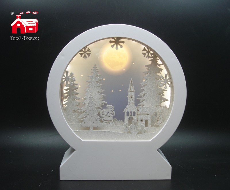 Christmas Decorative Arch Frame Music Box As Led Home Decoration with Laser Cut Christmas Scene From Christmas Decoration Supplies