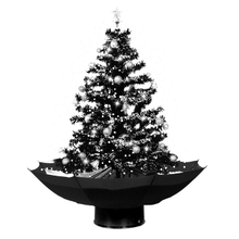 Classic Black Christmas Tree Decoration with Snowflakes