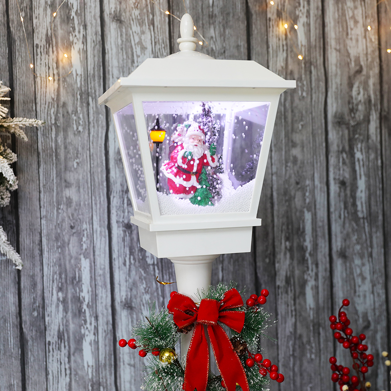  Santa Claus Inside White Christmas Street Lamp with LEDs