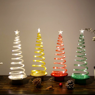 Tabletop Ornament Portable Led Lighted Revolving Small Christmas Tree