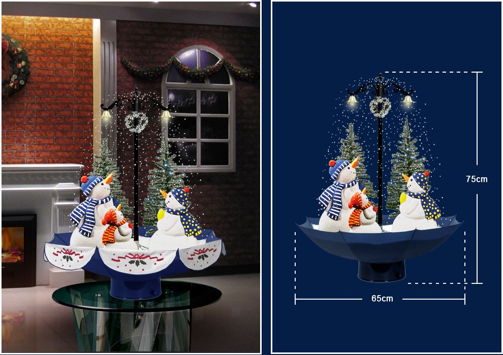 (118030U0753SBS) Snowing Christmas Decorations with Umbrella Base