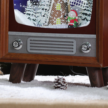 Snow Globe Holiday Home Decor Musical LED TV Village Lantern