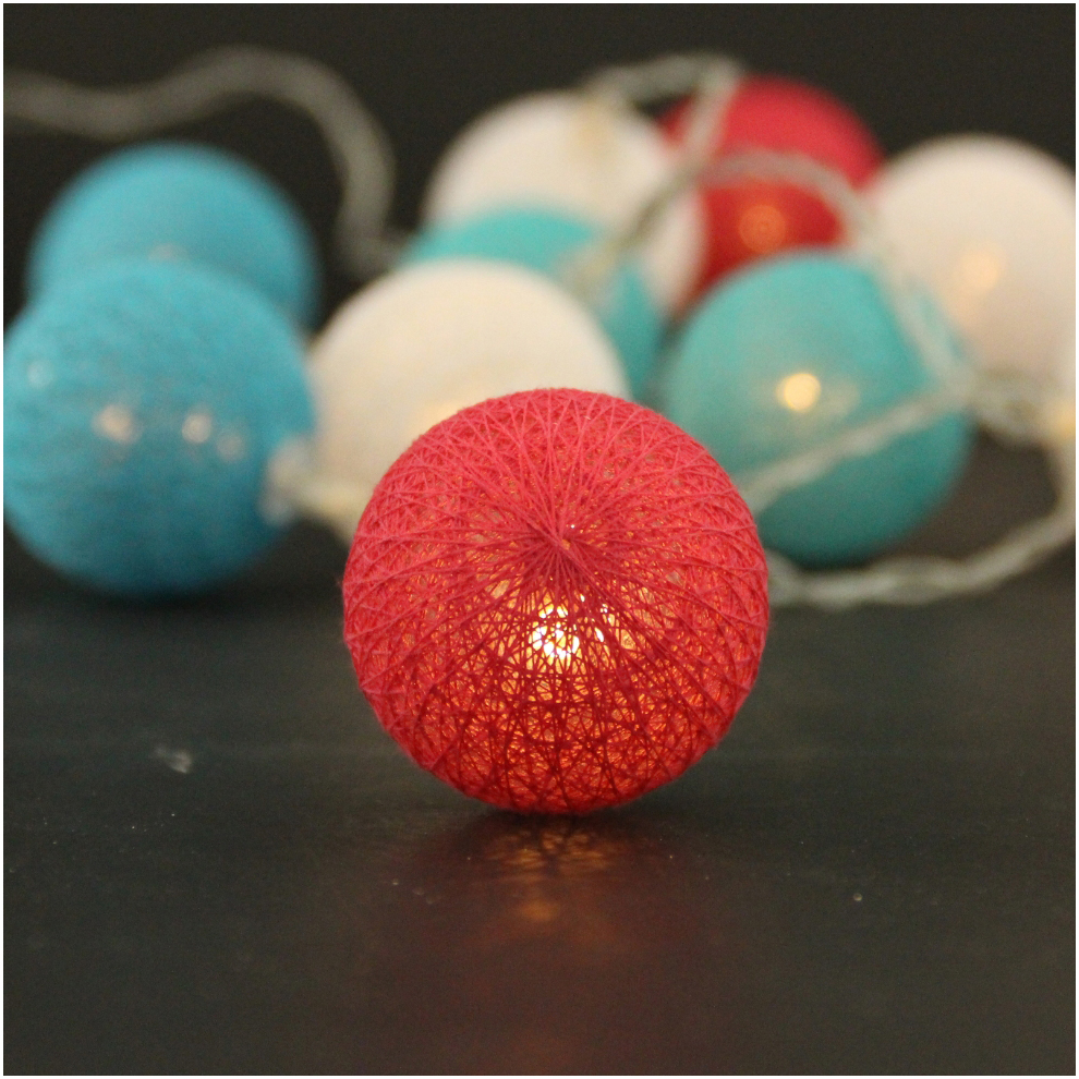 Cotton Ball Light String Christmas Light Holiday Decoration Ball String Light