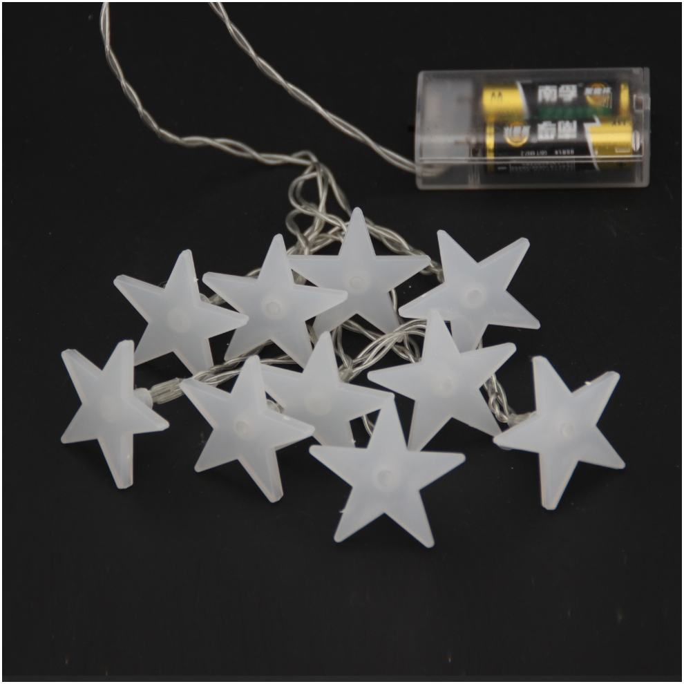 LED Star Battery Light White Star Pendant Customized 10L Battery Christmas Light