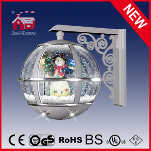 (LW30033L-SS01) Silver Round Wall Lamp for Christmas Snowman Decoration with LEDs