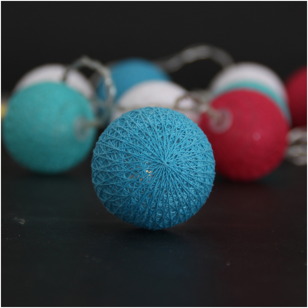Cotton Ball Light String Christmas Light Holiday Decoration Ball String Light