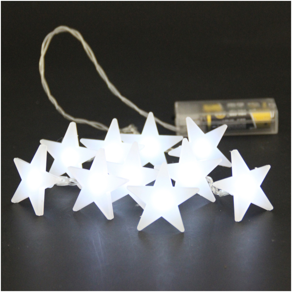 LED Star Battery Light White Star Pendant Customized 10L Battery Christmas Light