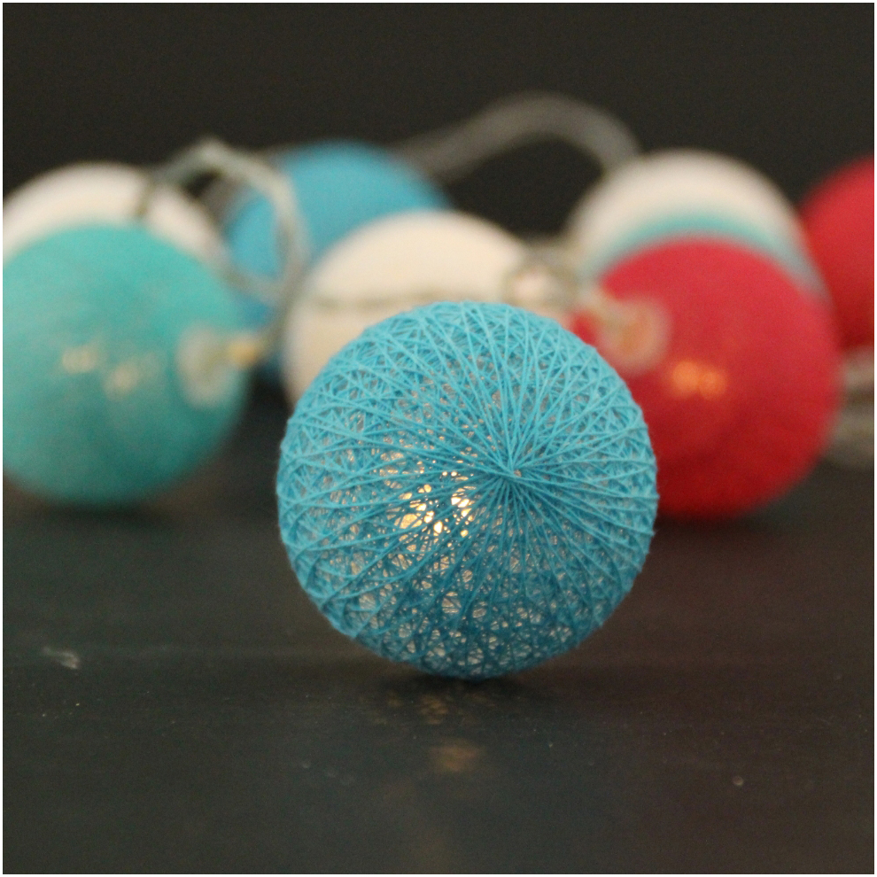 Cotton Ball Light String Christmas Light Holiday Decoration Ball String Light