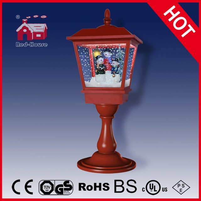 (LT27064-3S2-R) Red 65cm Christmas Light with Flying Snow and Music