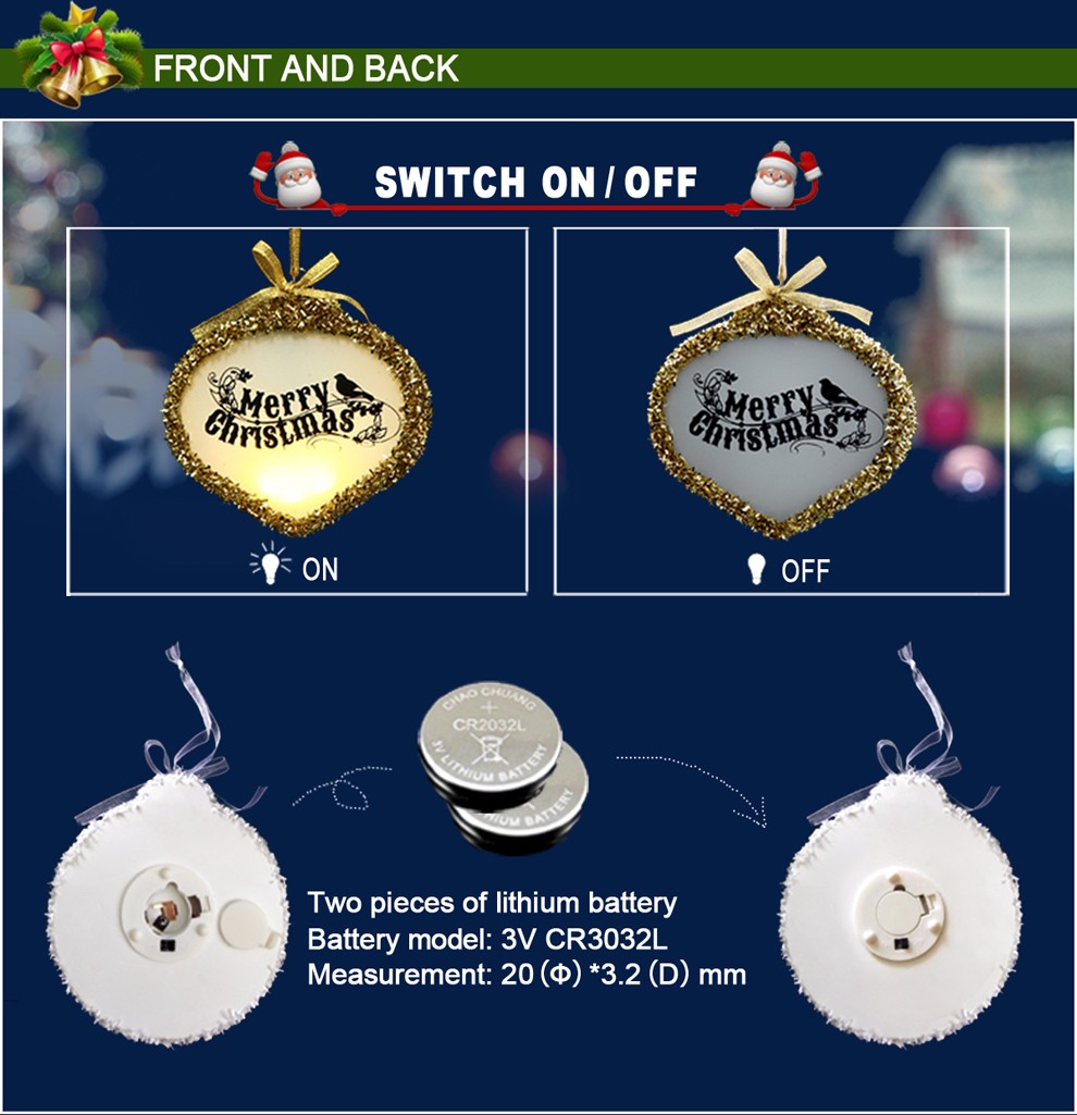 Customized Spade Shape Handmade LED Christmas Ornament