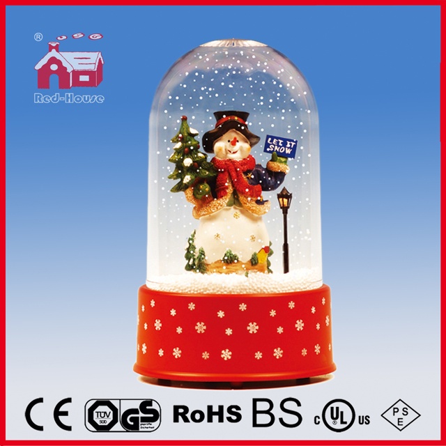 (P18030L) 2016 Hotsale Cute Snowman Doll Christmas Decoration with Transparent Case