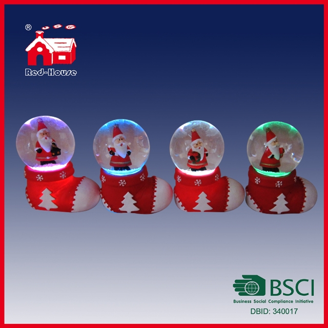 Colorful LED Christmas Water Globe Santa Claus Snow Ball Christmas Stocking Base