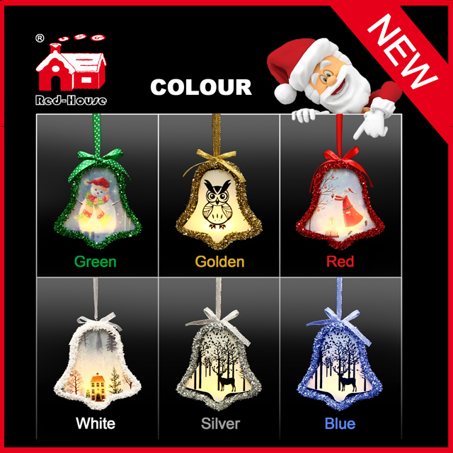 Wholesale Lighting Bell Shape Ornaments with Lace Hanger