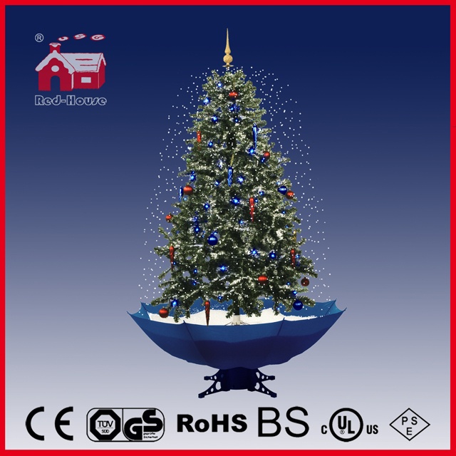 (40110U170-BW) Snowing Christmas Tree with Umbrella Base