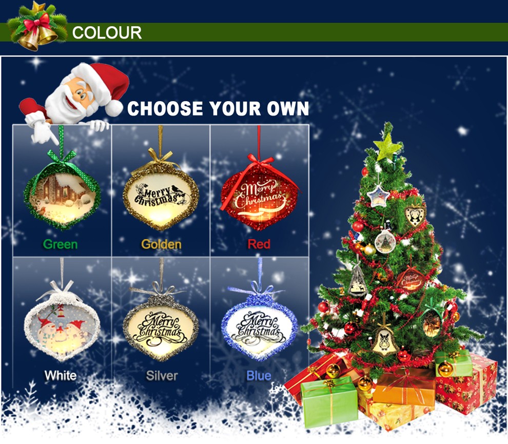 Customized Spade Shape Handmade LED Christmas Ornament